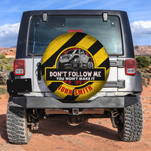 Load image into Gallery viewer, Personalized Off-Road Spare Tire Cover - &#39;Don&#39;t Follow Me&#39; Jeep Design
