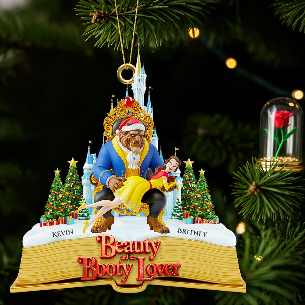 "Beauty and the Booty Lover" - Personalized Christmas Ornament for Couples Ornament PopCulturePrints