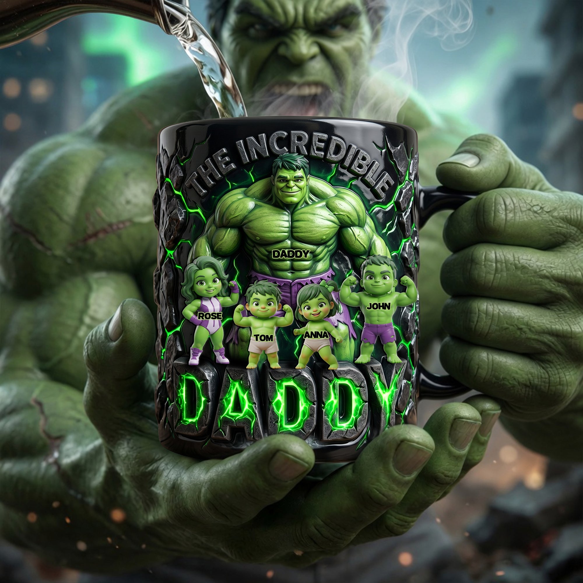 "Unleash Your Inner Hero!" - Personalized Coffee Mug for Dads - Custom Gift for Every Super Dad, Grandpa, and Father Figure