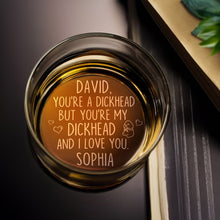 Load image into Gallery viewer, Personalized Whiskey Glass for Couples - Engraved Love Message Whiskey Glass PopCulturePrints
