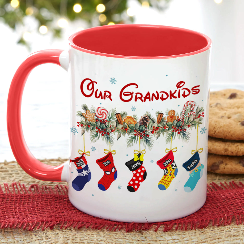 Personalized Grandkids Christmas Mug Coffee Mug PopCulturePrints