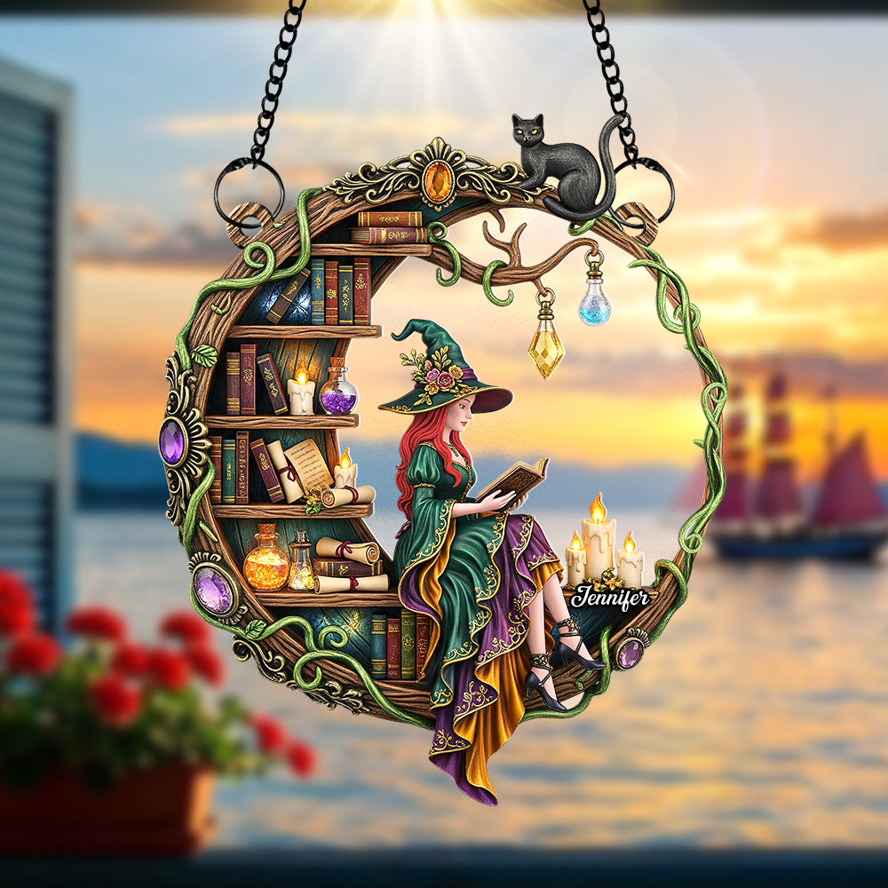 Enchanting Witch Suncatcher Ornament – A Personalized Gift for Book Lovers Ornament PopCulturePrints