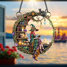 Load image into Gallery viewer, Enchanting Witch Suncatcher Ornament – A Personalized Gift for Book Lovers Ornament PopCulturePrints
