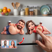 Load image into Gallery viewer, "Bring Fun to Your Fridge!" - Custom Photo Naughty Couple Anti-collision Acrylic Fridge Magnet - Personalized Gift for Couples Fridge Magnet PopCulturePrints

