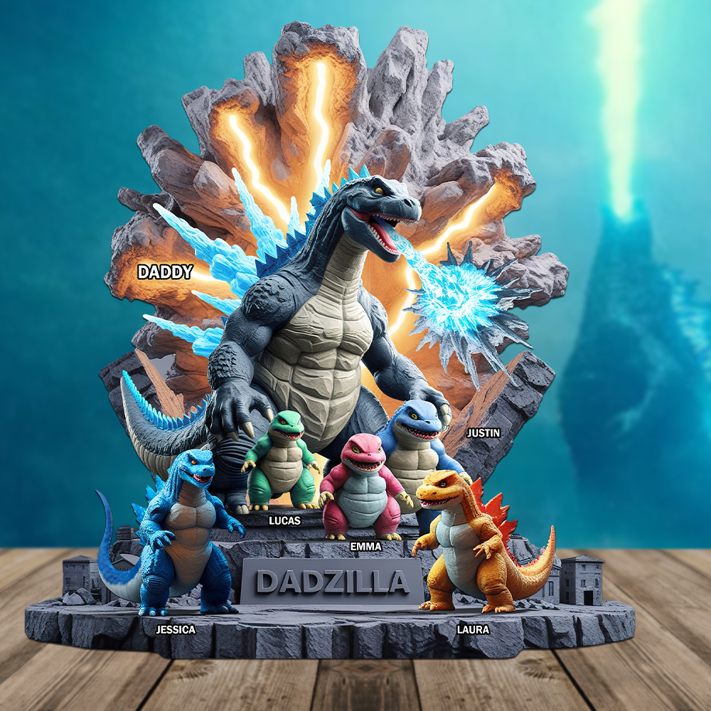 "Unleash the Love for Dad with Majestic Dad Design! - Personalized Acrylic Plaque for Dads, Grandpas, and More" Shaped Plaques PopCulturePrints