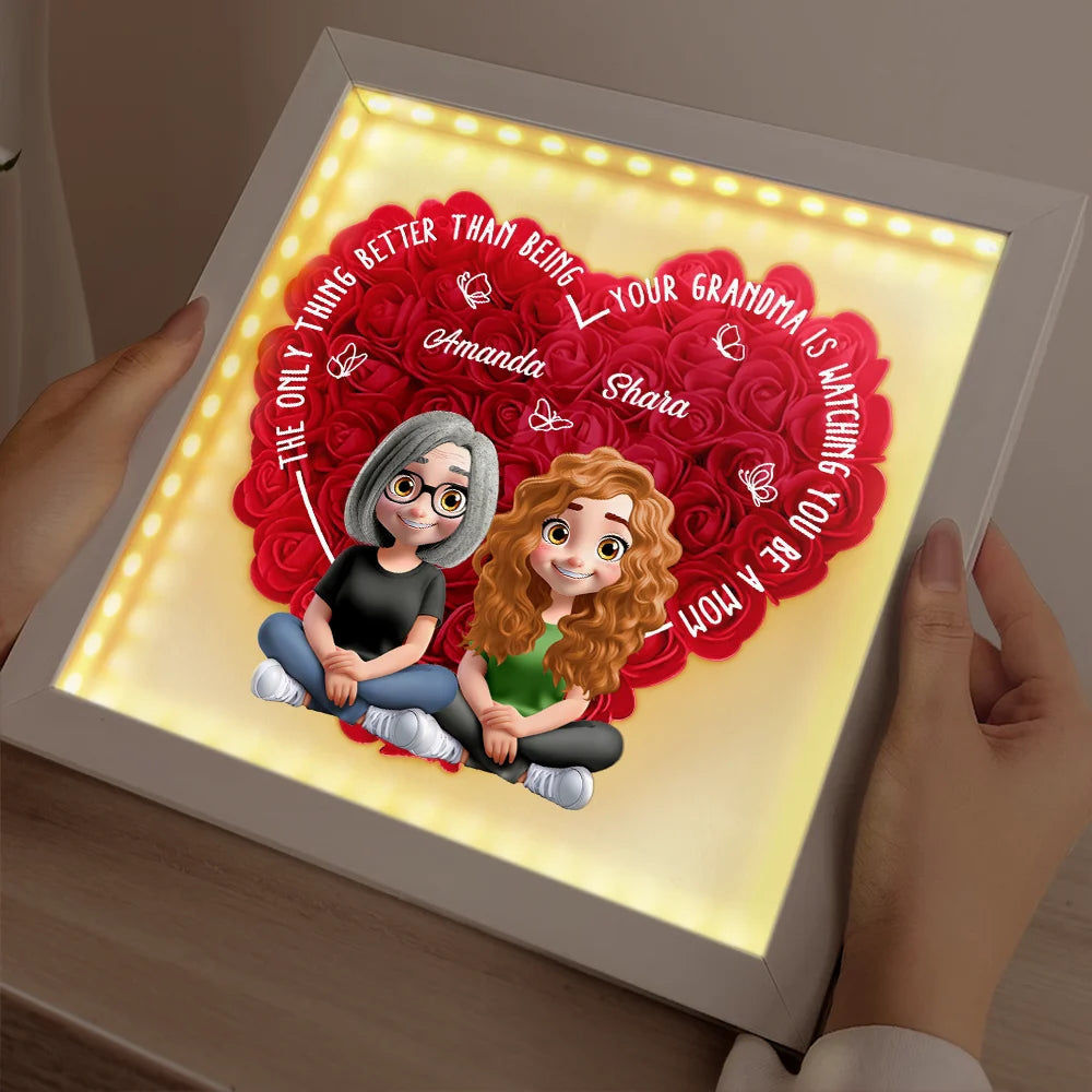 The Only Thing Better Than Being Your Mom - Personalized LED Light Flower Shadow Box LED Light Flower Shadow Box PopCulturePrints
