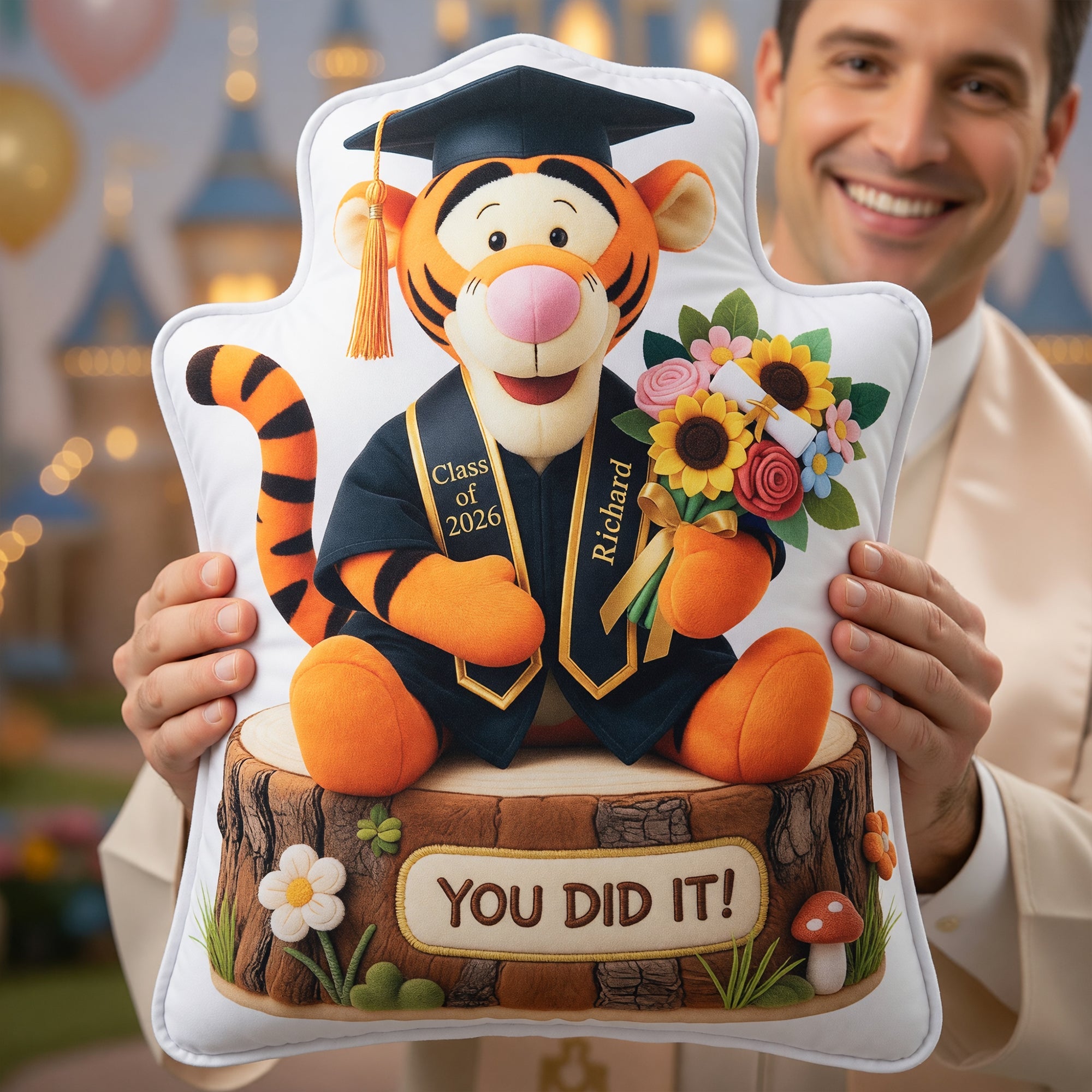 "You Did It!" Celebrate Success - Graduation Custom Shape Pillow - Personalized Gift for Graduates, Friends, Family, or Anyone Special Pillow PopCulturePrints