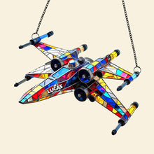 Load image into Gallery viewer, &quot;Light Up Your World!&quot; - Spaceship Suncatcher - Personalized Gifts for Galaxy Lovers Ornament PopCulturePrints
