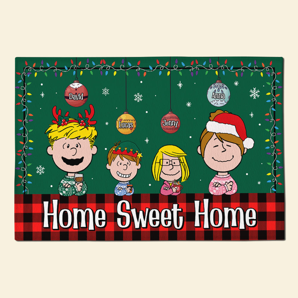 Personalized Christmas Family Doormat – Home Sweet Home