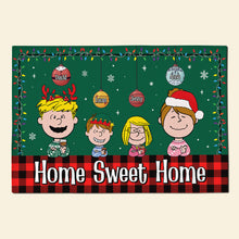 Load image into Gallery viewer, Personalized Christmas Family Doormat – Home Sweet Home
