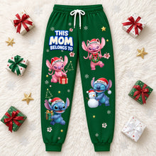 Load image into Gallery viewer, This MOM Belongs To - Cozy Holiday Christmas Sweatpants - Personalized Gifts For Grandma Shorts and Pants PopCulturePrints
