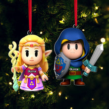 Load image into Gallery viewer, Personalized Gamer Couple Ornaments - Perfect Christmas and Valentine&#39;s Day Gifts Ornament PopCulturePrints
