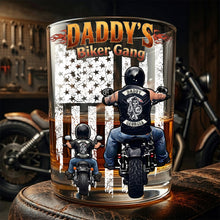 Load image into Gallery viewer, “Join the Biker Gang!” – Personalized Round Glass Gift for Dad Glass PopCulturePrints
