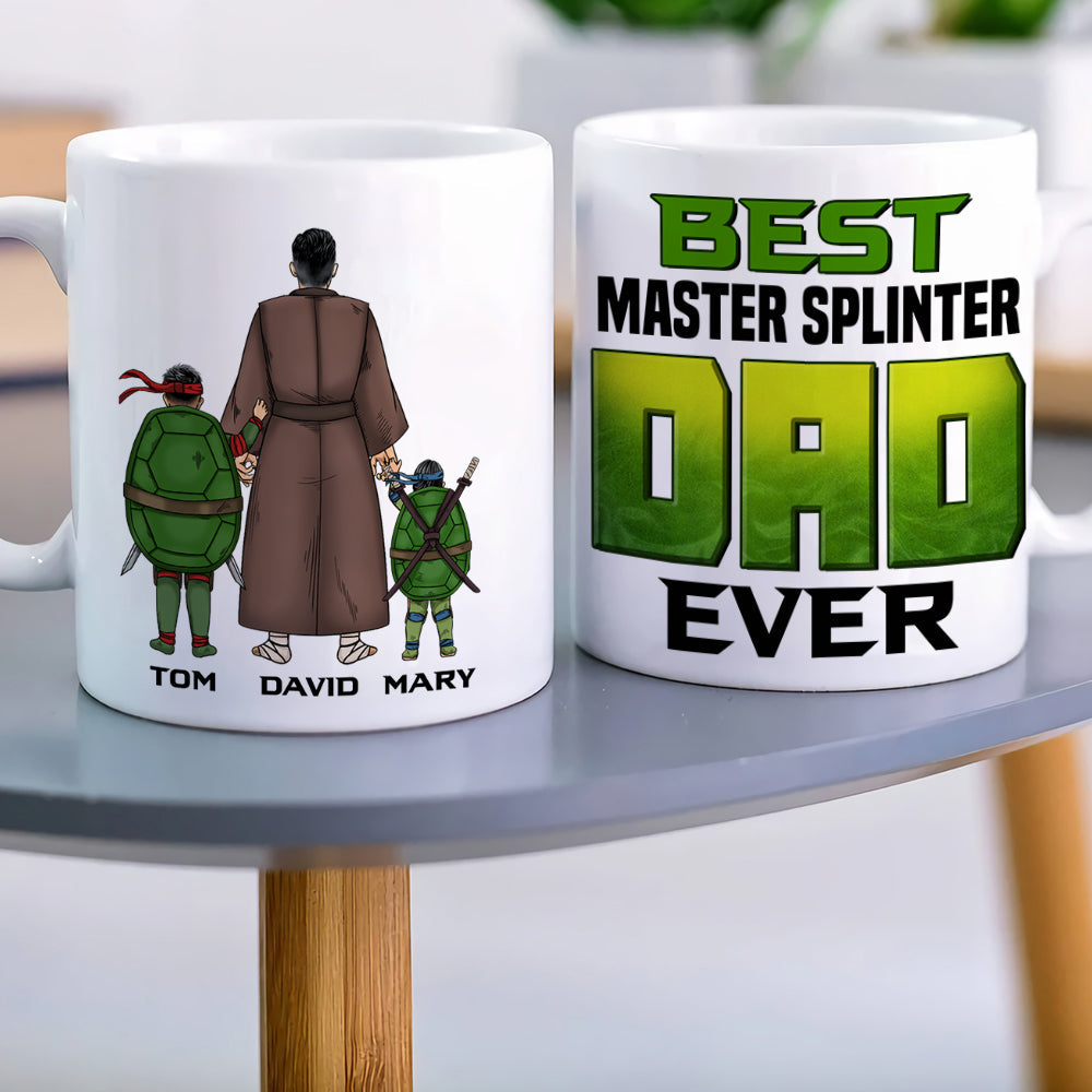 Custom Best Master Splinter Dad Mug - Personalized Gift for Fathers Coffee Mug PopCulturePrints