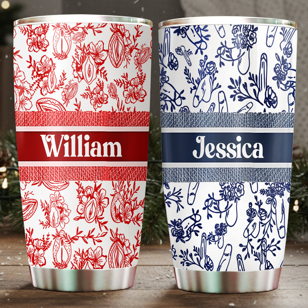 Love in Every Sip - Playful Pattern Tumbler, Personalized Gifts for Couples Tumbler Cup PopCulturePrints