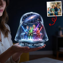 Load image into Gallery viewer, “Embrace the Galaxy with Family Love” - Universe Family Lightbox, Custom Acrylic Photo Gift for Moms and Kids Light Box PopCulturePrints
