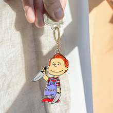 Load image into Gallery viewer, Personalized Horror-Themed Keychain for Fans Keychains PopCulturePrints
