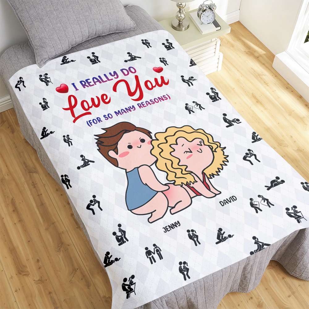 Personalized Couple Blanket - I Really Do Love You Blanket PopCulturePrints