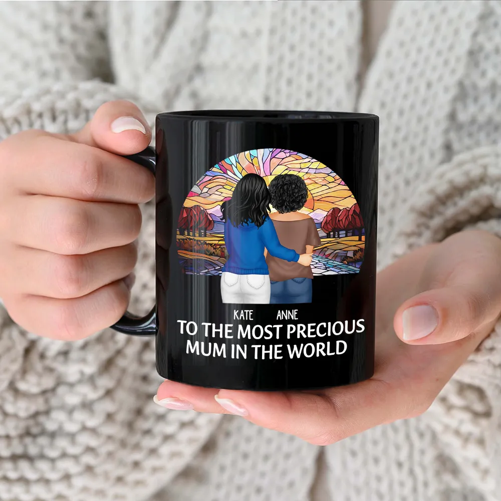To The Most Precious Mom In The World - Personalized Black Mug | Ideal Gift for Mother's Day, Grandma, and More Mug PopCulturePrints
