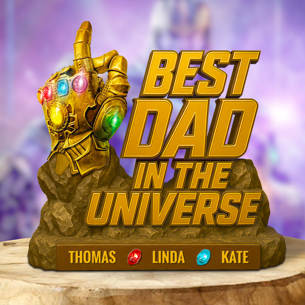 Best Dad in the Universe - Personalized Thunder Dad Acrylic Plaque Gift Shaped Plaques PopCulturePrints