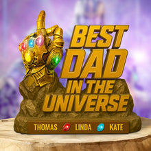 Load image into Gallery viewer, Best Dad in the Universe - Personalized Thunder Dad Acrylic Plaque Gift Shaped Plaques PopCulturePrints
