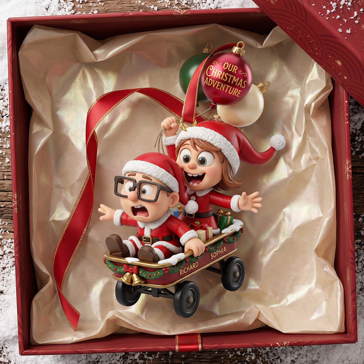 “Celebrate Togetherness with Our Christmas Adventure Ornament” - Personalized Gifts for Couples & Loved Ones