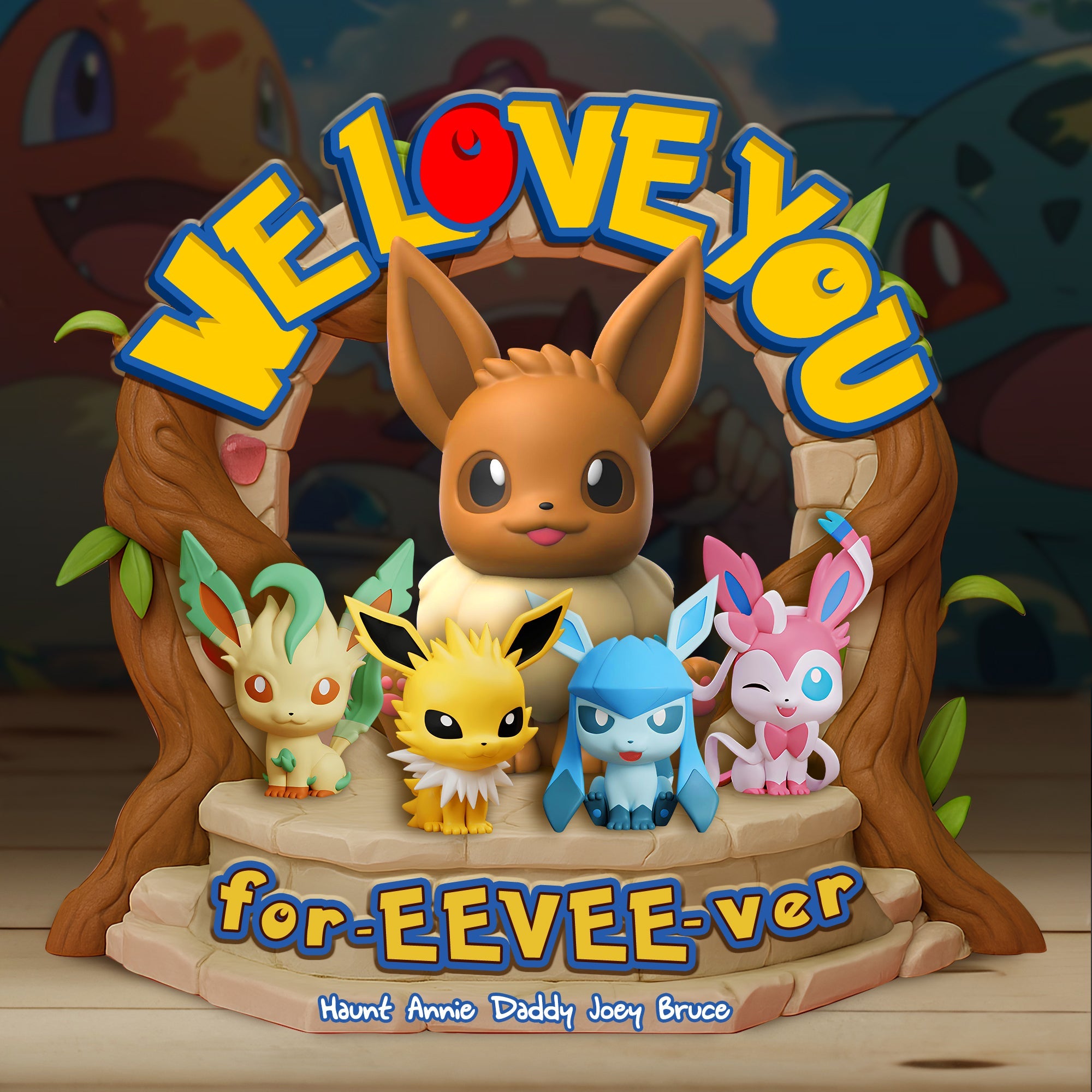 We Love You for-EEVEE-ver - Personalized Fantasy Critter Dad Acrylic Plaque Shaped Plaques PopCulturePrints