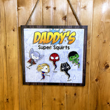 Load image into Gallery viewer, Superhero Dad Personalized Wood Sign - Custom Father&#39;s Day Gift Wood Sign PopCulturePrints
