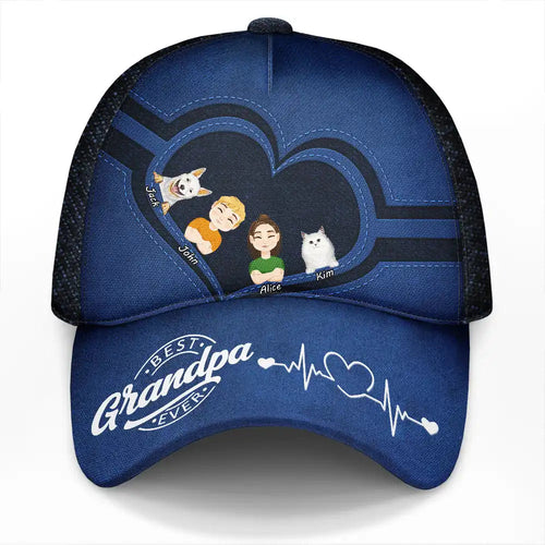 Best Grandpa Ever - Personalized Classic Cap for Dad, Granddad, or Pet Lover Classic Cap PopCulturePrints