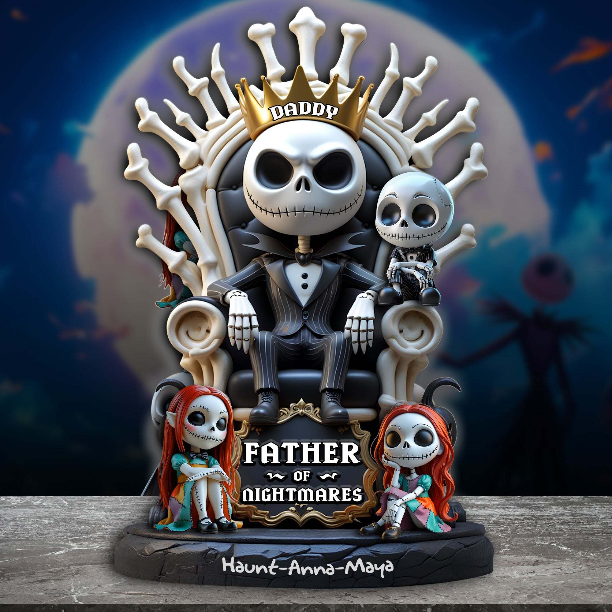 "Every Dad is a King – Father Of Nightmares Acrylic Plaque - Personalized Gift for Dad, Grandpa, and more" Shaped Plaques PopCulturePrints