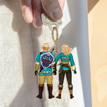 Load image into Gallery viewer, Personalized Couple Keychain - Custom Character Design for Jack &amp; Jenny Keychains PopCulturePrints
