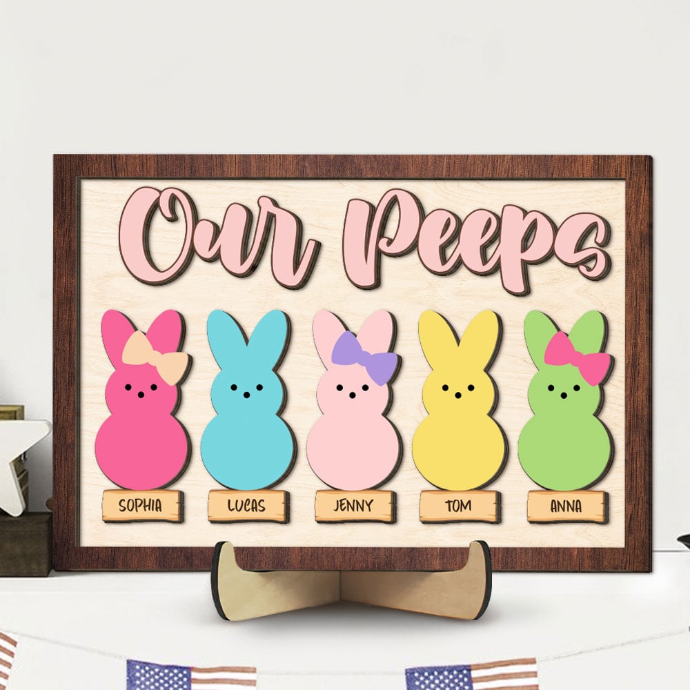 Personalized 'Nana's Peeps' Heart Plaque for Moms Wood Sign PopCulturePrints