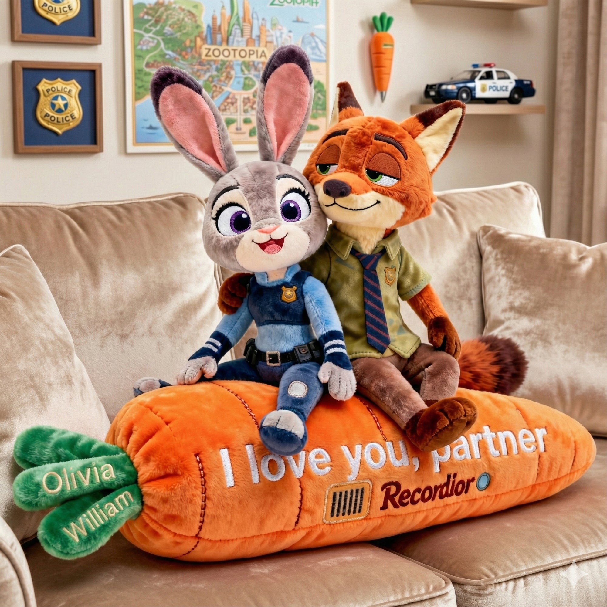 I Love You, Partner - Personalized Couple Pillow Pillow PopCulturePrints