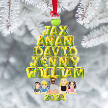 Load image into Gallery viewer, Custom Tennis Family Christmas Ornament 2024 Ornament PopCulturePrints
