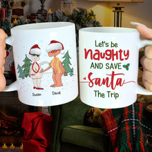 Load image into Gallery viewer, Personalized Funny Santa Couple Mug - Naughty Christmas Gift
