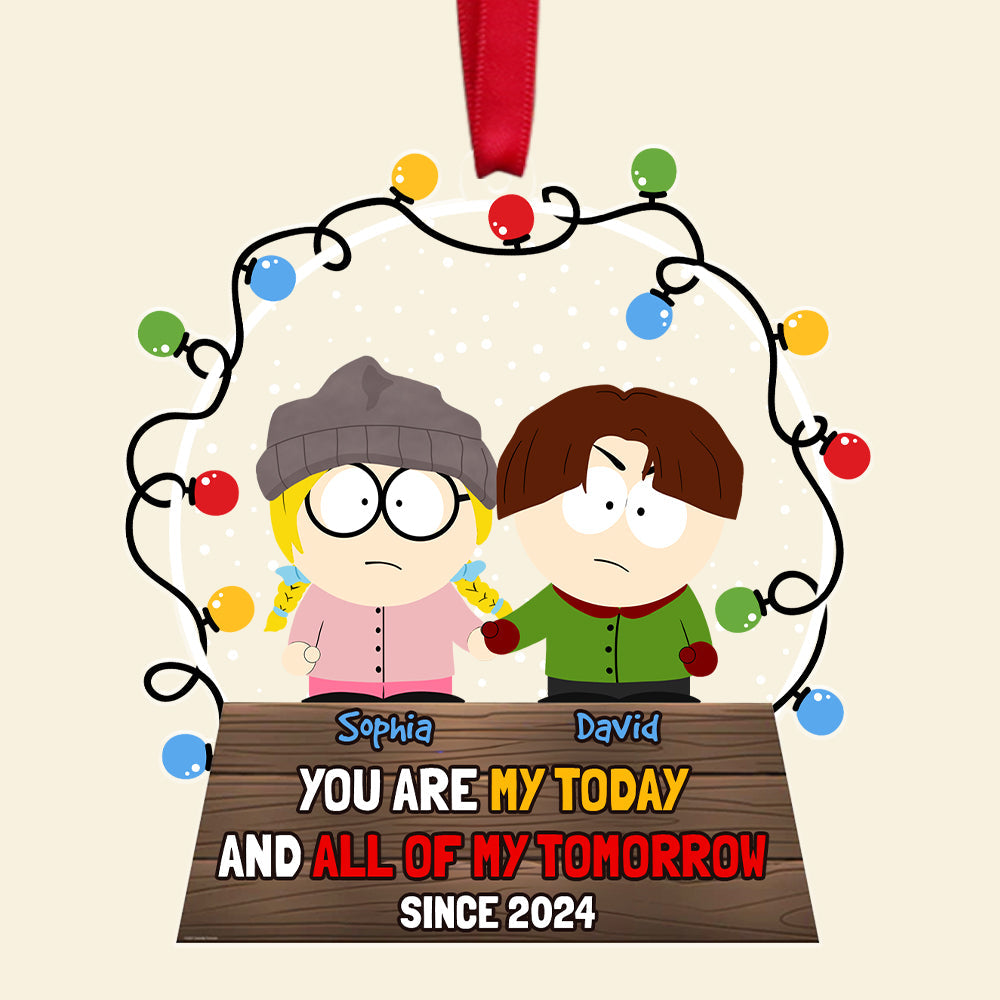 Personalized Couple Christmas Ornament - Custom Cartoon Characters