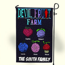 Load image into Gallery viewer, Personalized Family Garden Flag - Devil Fruit Farm Design Garden Flag PopCulturePrints
