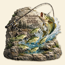 Load image into Gallery viewer, We Hooked The Best Daddy - Personalized Acrylic Plaque for the Best Dad Shaped Plaques PopCulturePrints
