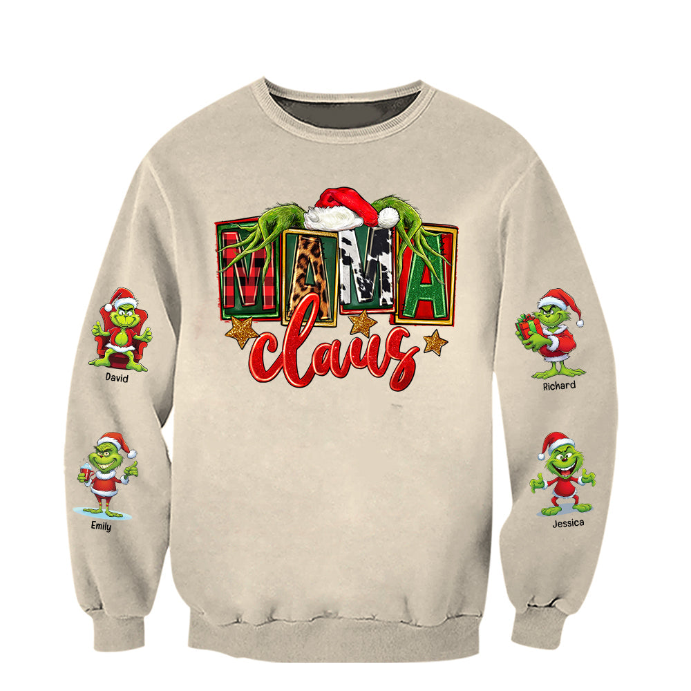 Mama Claus Personalized Christmas Sweatshirt for Mom