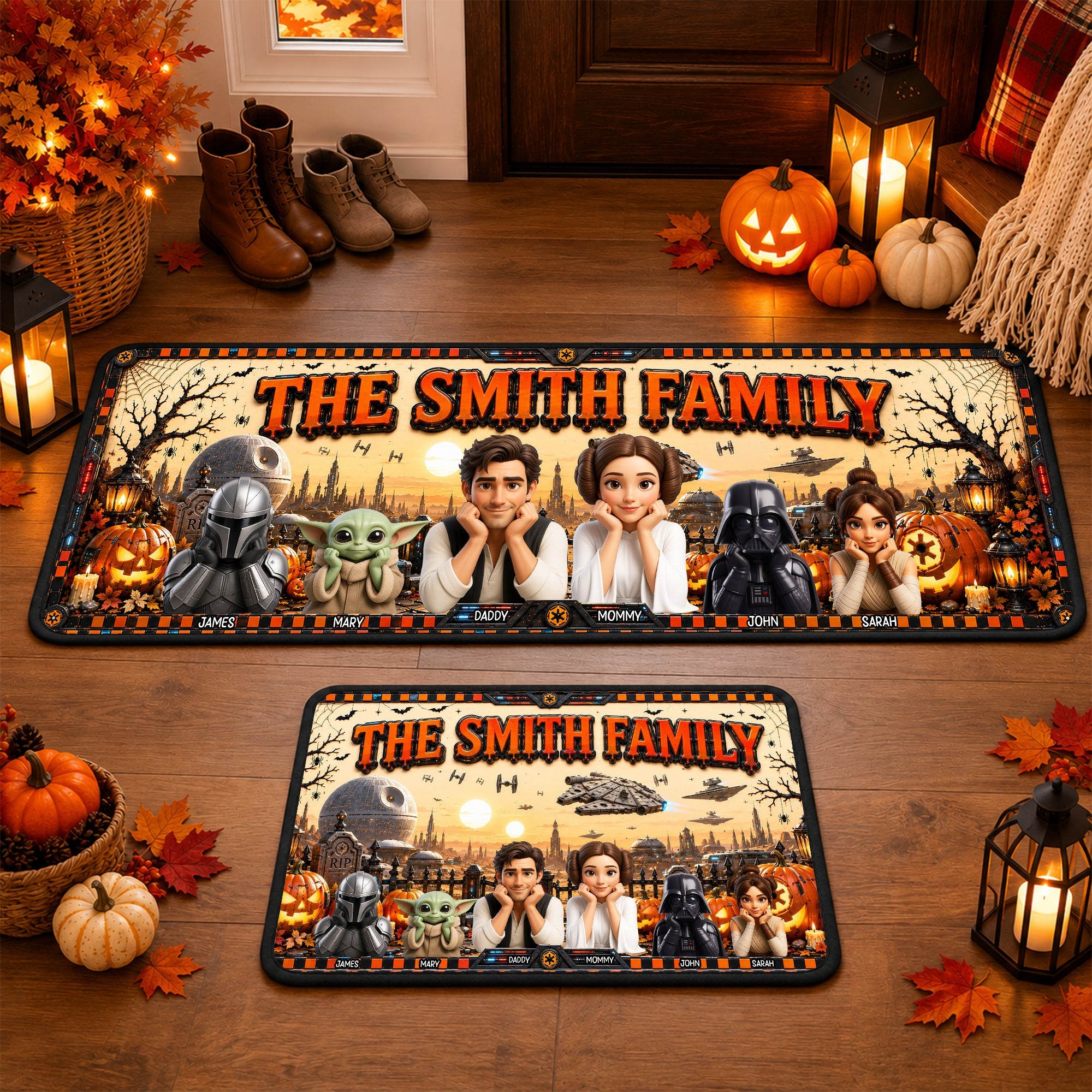 Cosmic Adventure Halloween Runner Rug - Personalized Family Gifts