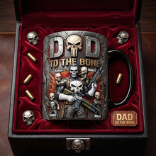 Load image into Gallery viewer, “Dad To The Bone” - Personalized Skull Dad Magic Coffee Mug - Unique Gift for Dads &amp; Grandpas Coffee Mug PopCulturePrints
