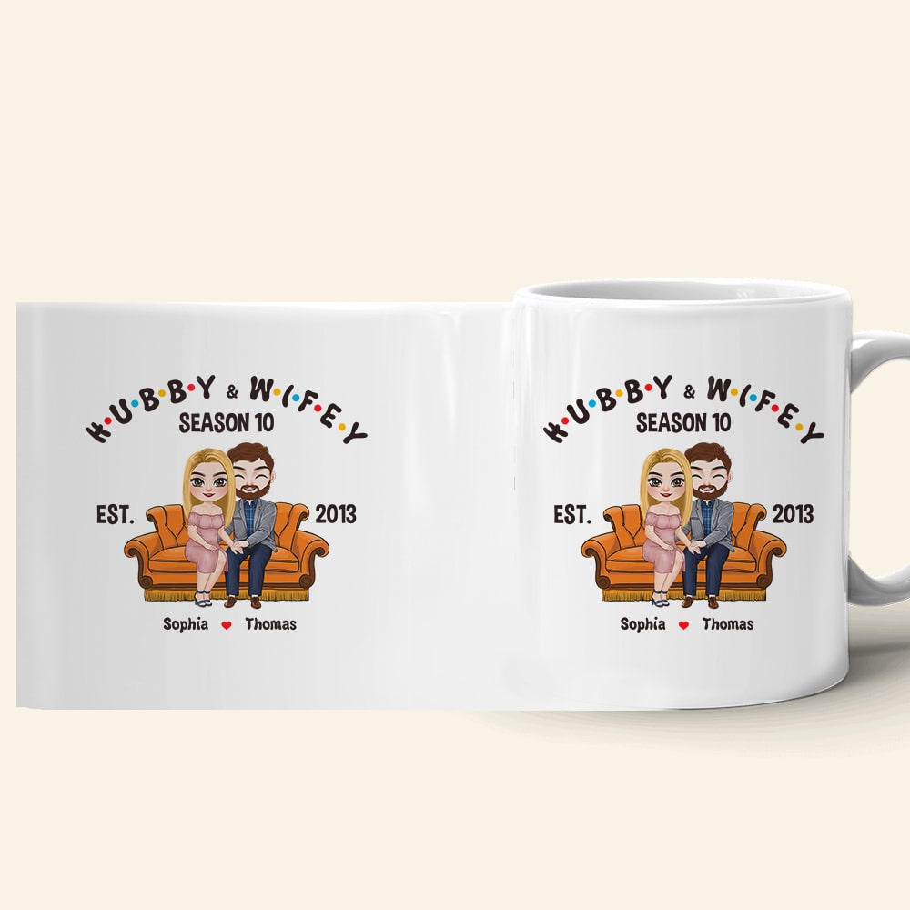 Custom Hubby & Wifey Mug - Perfect Couple Gift for Valentine's Day Gifts Coffee Mug PopCulturePrints