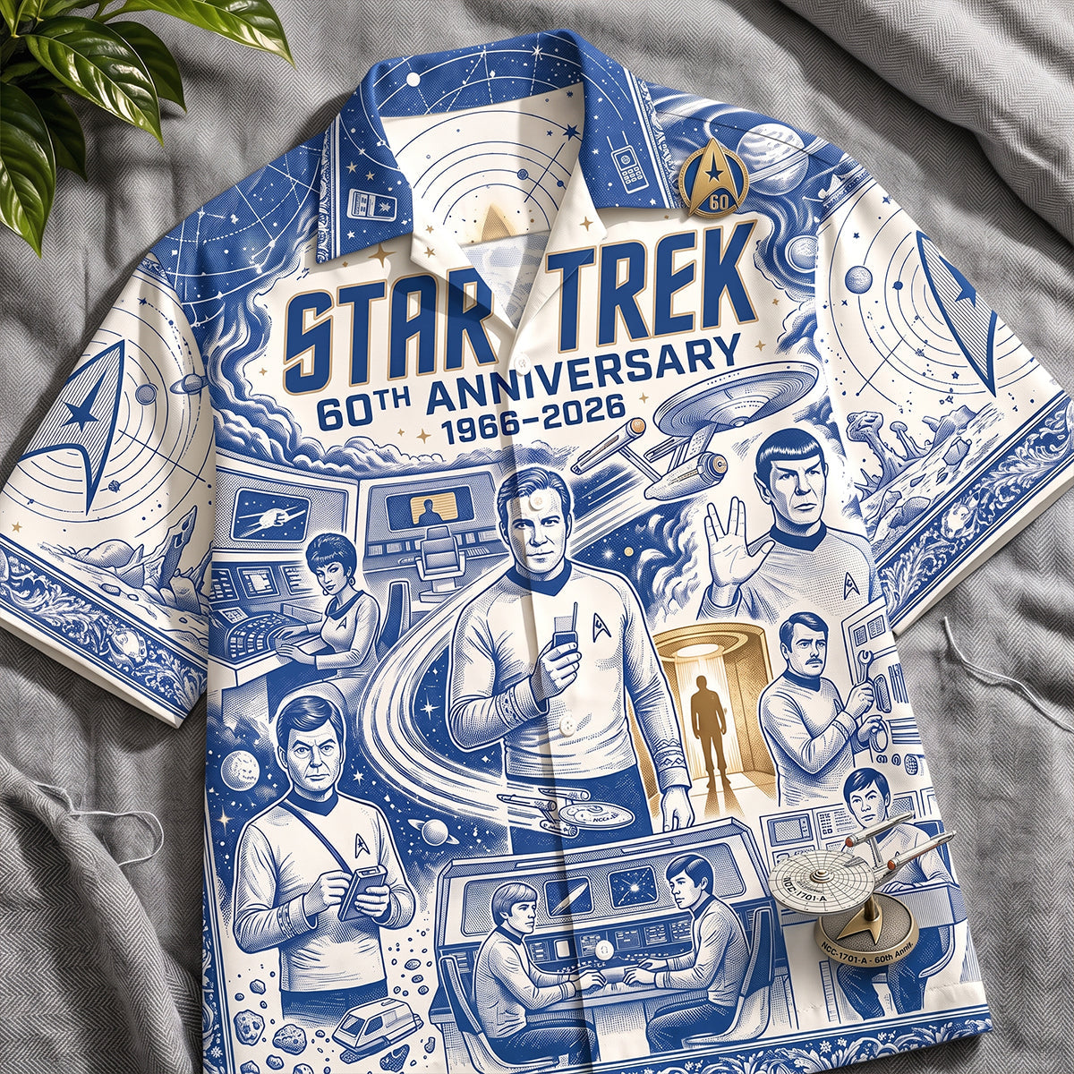 “Set Sail on a Legendary Adventure” - Customized Hawaiian Shirt - Perfect Gift for Fans of Pop Culture and Star Trek Enthusiasts