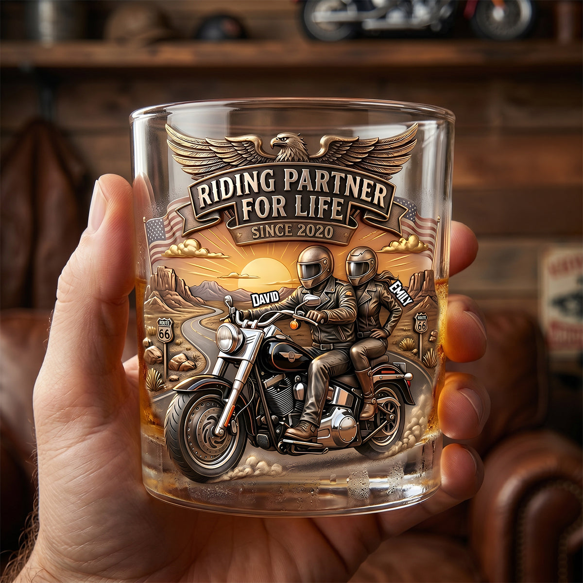 Riding Partner For Life Drinking Glass - Personalized Gifts For Couples 01tydh180626 Glass PopCulturePrints
