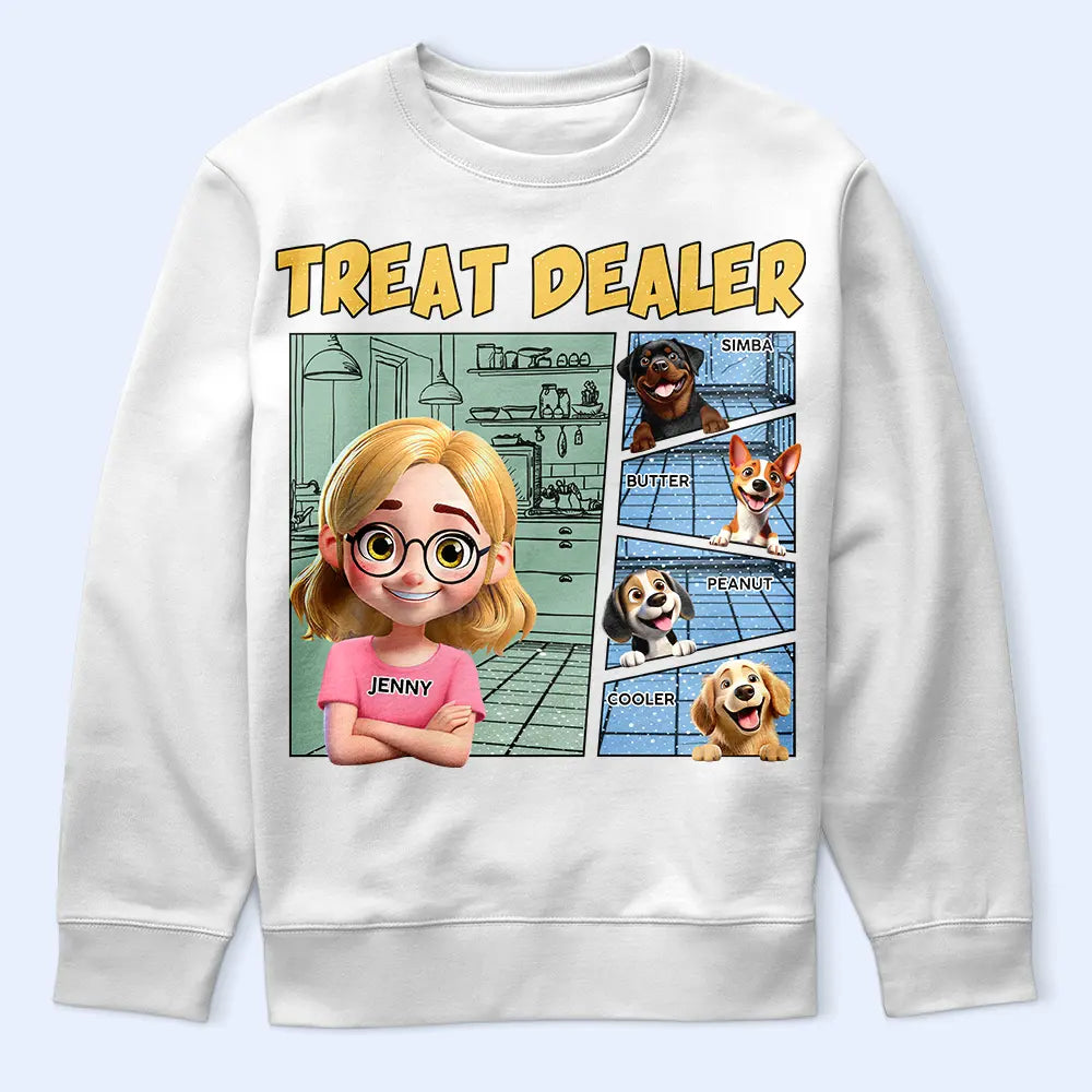 “Treat Dealer” - Personalized Cute Pet Lover T-Shirt - Perfect Gift for Dog & Cat Moms T-shirt PopCulturePrints
