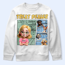 Load image into Gallery viewer, “Treat Dealer” - Personalized Cute Pet Lover T-Shirt - Perfect Gift for Dog &amp; Cat Moms T-shirt PopCulturePrints
