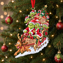 Load image into Gallery viewer, “Bring Home the Holiday Cheer” - Playful Family Sleigh Ornament, Personalized Gifts for Families Ornament PopCulturePrints
