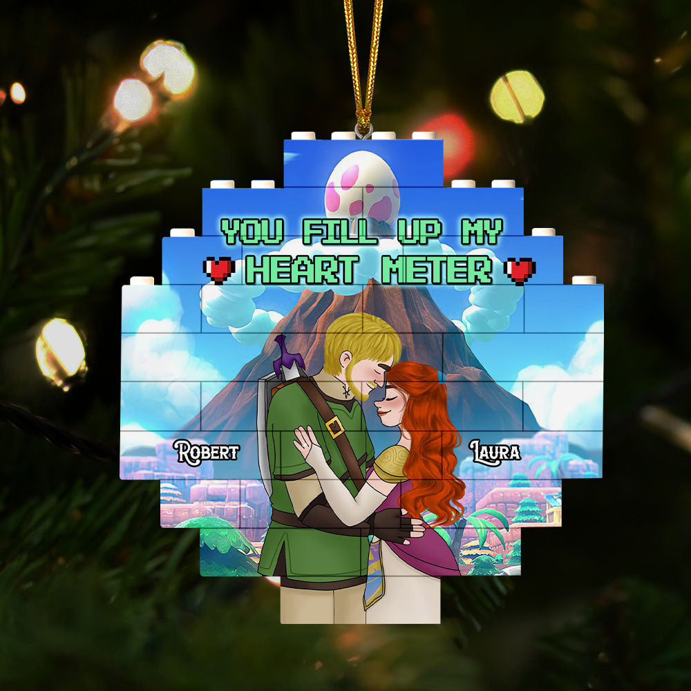 Custom 'You Fill Up My Heart Meter' Ornament for Couples - Perfect Valentine's Day Gifts Ornament PopCulturePrints