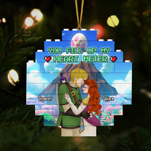 Load image into Gallery viewer, Custom &#39;You Fill Up My Heart Meter&#39; Ornament for Couples - Perfect Valentine&#39;s Day Gifts Ornament PopCulturePrints
