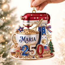 Load image into Gallery viewer, Celebrate Baking Joy - USA 250th Anniversary Stand Mixer Christmas Ornament - Personalized Gifts for Bakers
